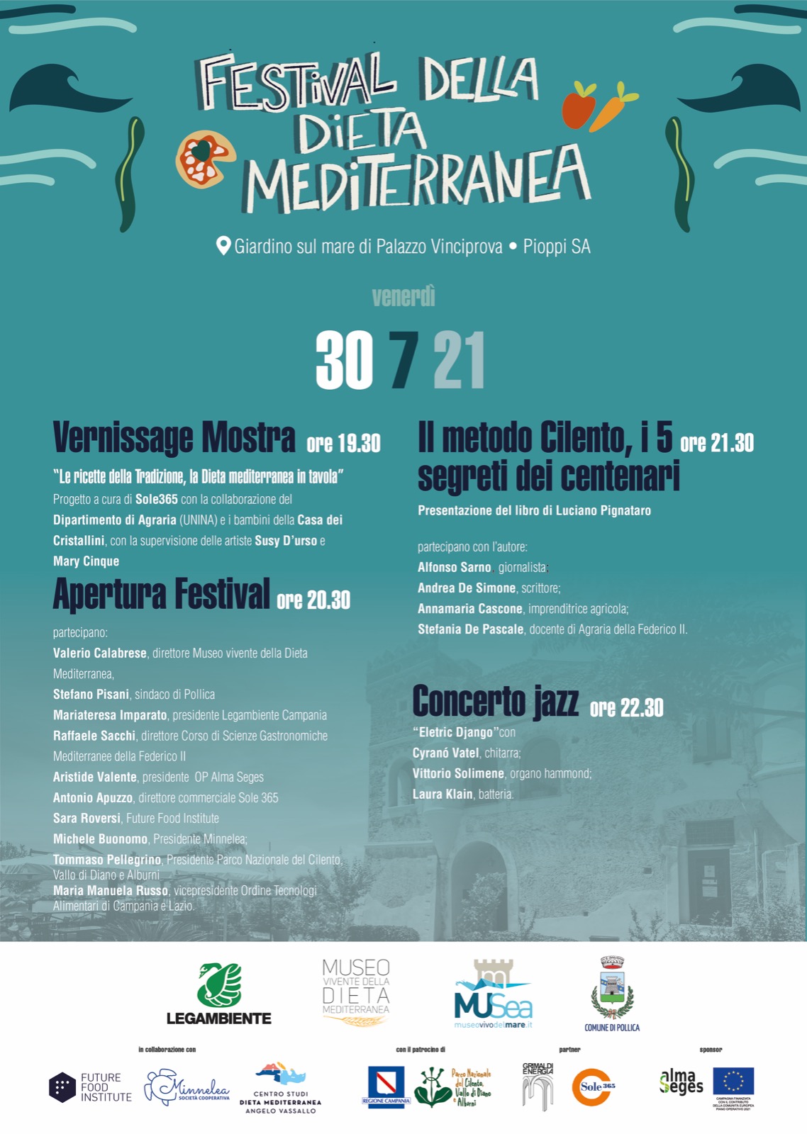 La sesta edizione del Festival della Dieta Mediterranea a paritre dal 30 luglio